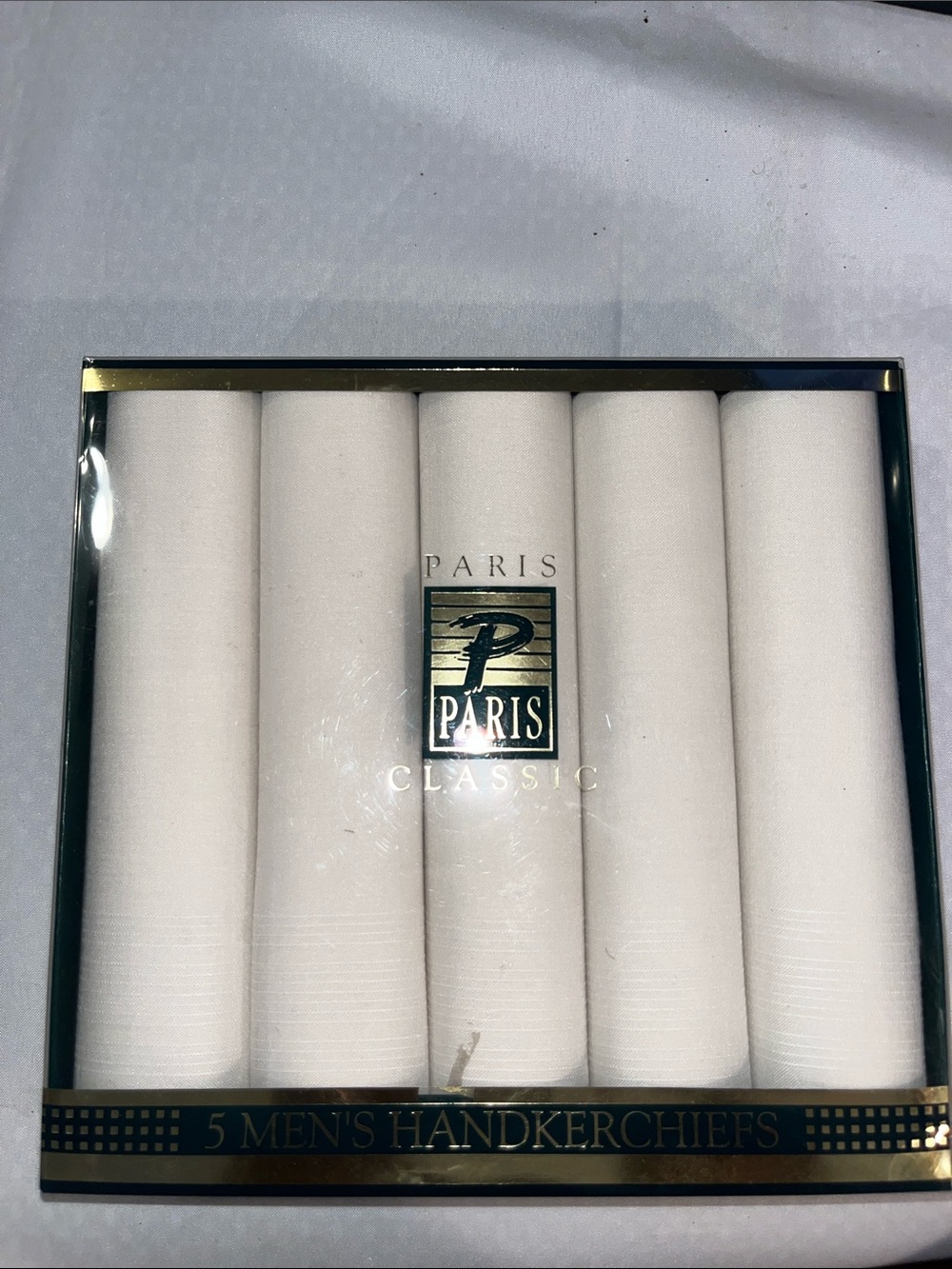 Paris Men’s Classic White Handkerchiefs Pack of 5